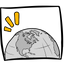 Illustration of a globe with yellow rays, symbolizing MandoLearn’s Chinese graded readers available in both simplified and traditional characters.